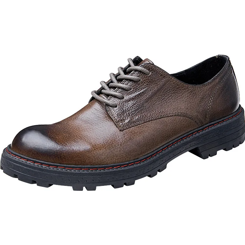 

High Quality Genuine Leather Shoes Men Lace-Up Business Men Shoes, All-match Cowhide Men Dress Shoes,Summer Oxfords Spring