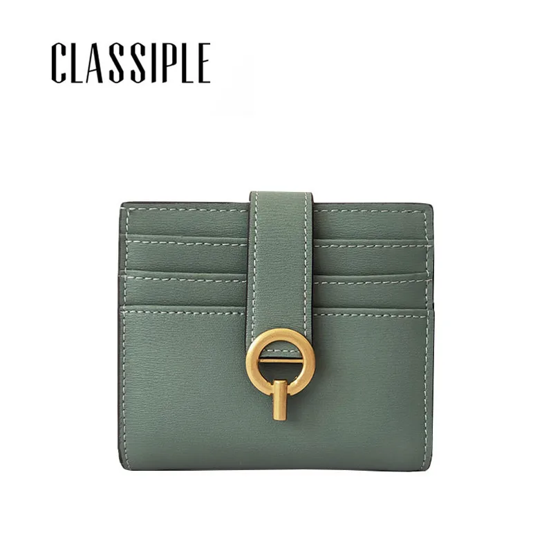 Маленький женский кошелек из спилка модный однотонный для монет короткие