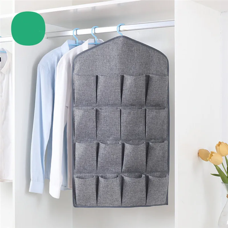 Льняная ткань 18 + 8 многокарманная двусторонняя сумка для хранения подвесная