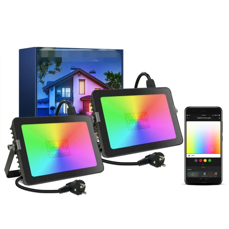 Умный Светодиодный прожектор 20 Вт с Bluetooth уличный Точечный светильник RGB