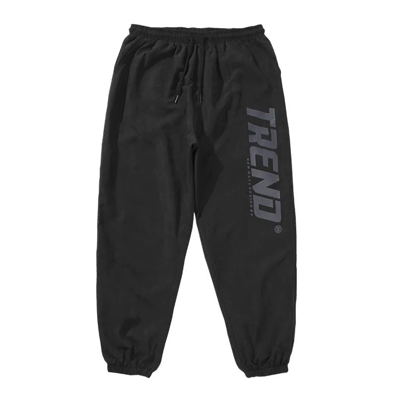 

2021 spring new casual men's jogging pants sweatpants 3 color dark letter printed bouquet foot harem pants