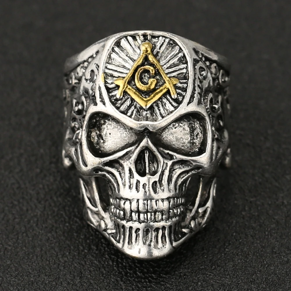 Кольцо для масонской череп свободные и принимаемые масонские кольца с логотипом
