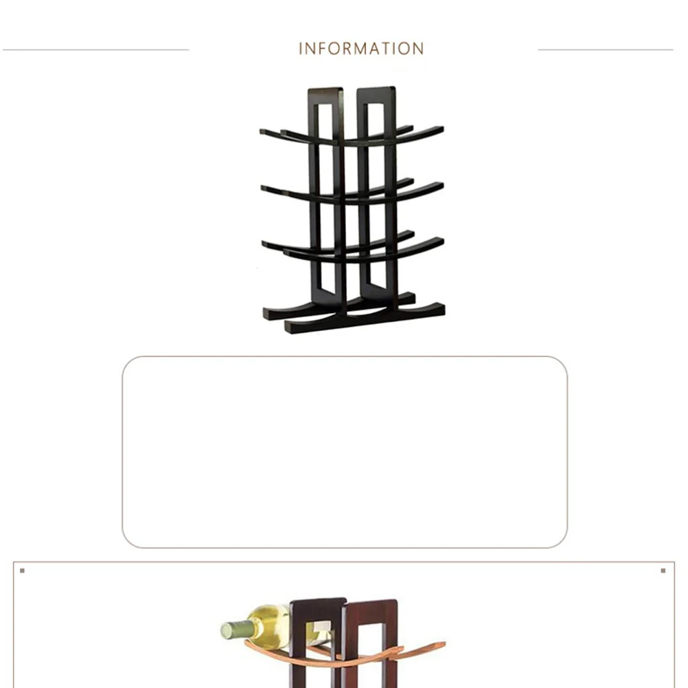 

Wooden Red Bottle Rack Wooden Rack Adornment Bamboo Red Rack Household Bottle Storage Rack (Black)