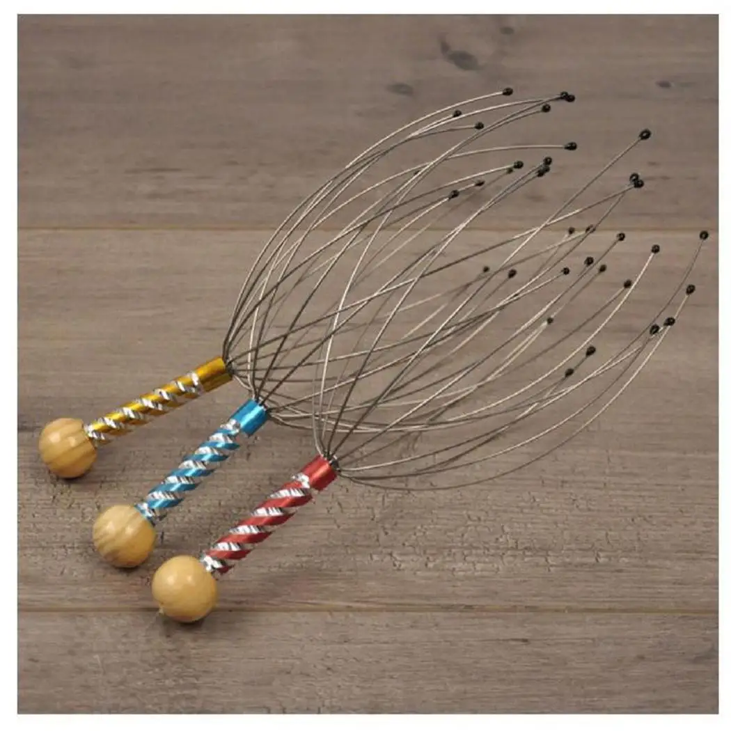 Гравированный проволочный массажер для головы осьминога расслабляющий головной