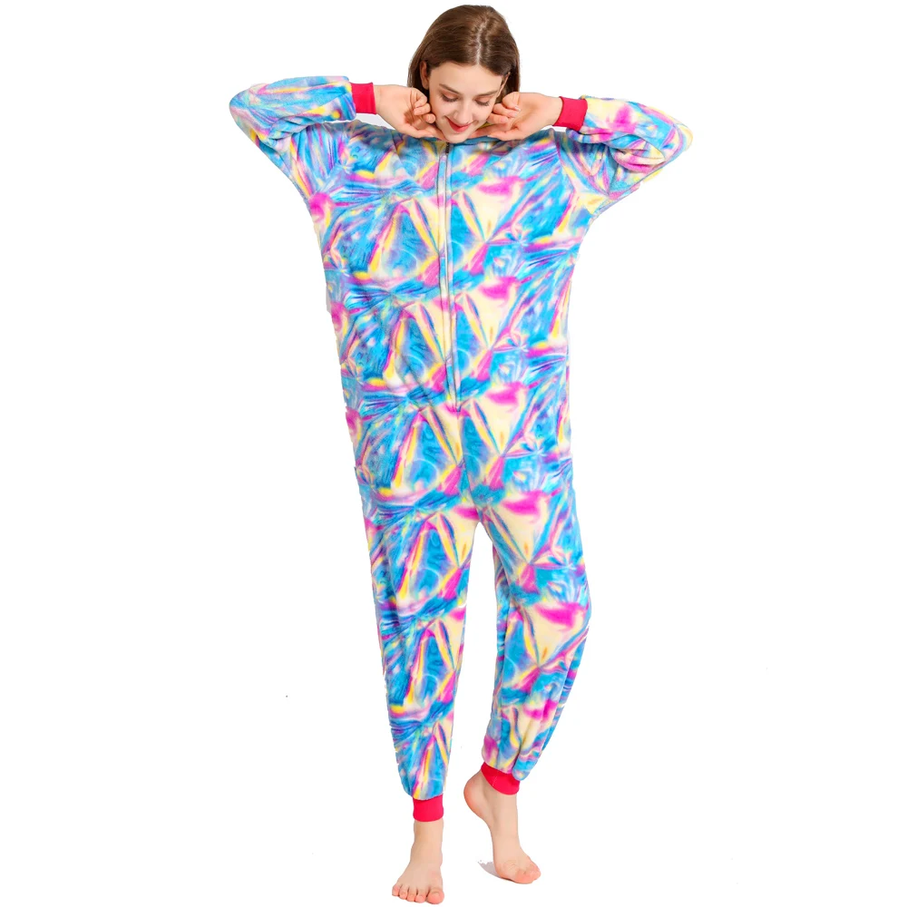 Комбинезон фланелевый в виде панды для взрослых пижама семейной вечеринки с