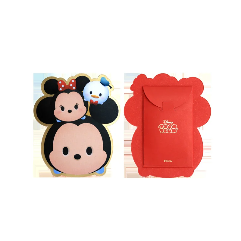 Disney-sobre rojo tridimensional de dibujos animados, Mickey Mouse, Mickey Mouse, idea para sellar el paquete de A&ntilde;o Nuevo-4