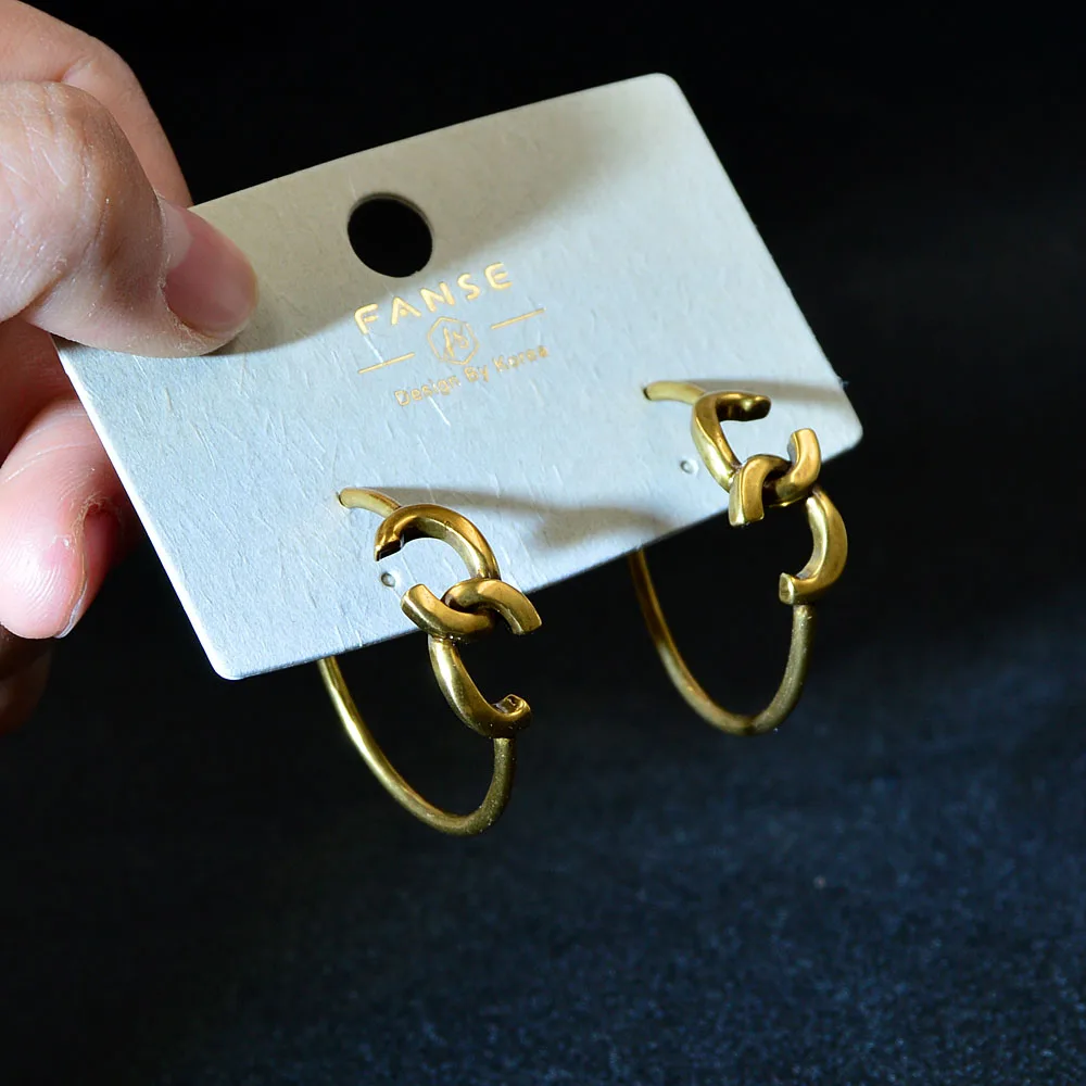 

CINKILE Copper Letter Circle Stud Earrings for Women Vintage Design Fashion Earrings Punk Style High Quality Copper Jewelry