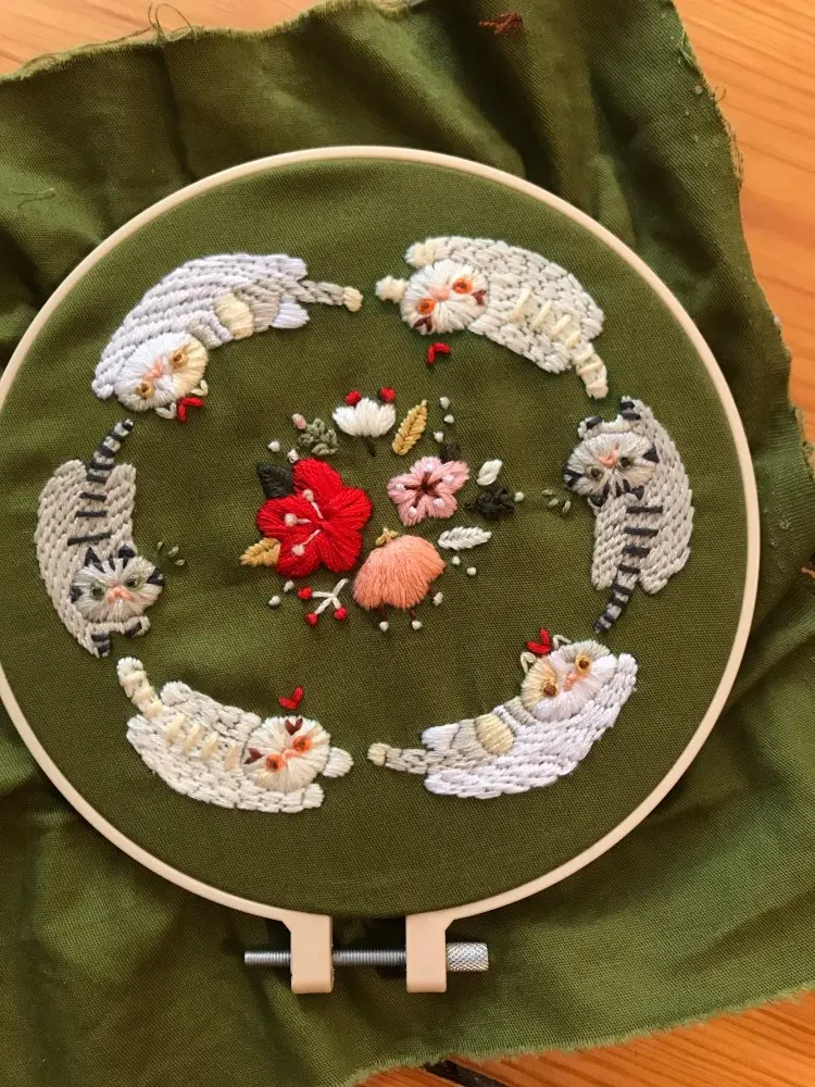 Набор для вышивания в европейском стиле милый кот 15 см|Вышивка| |