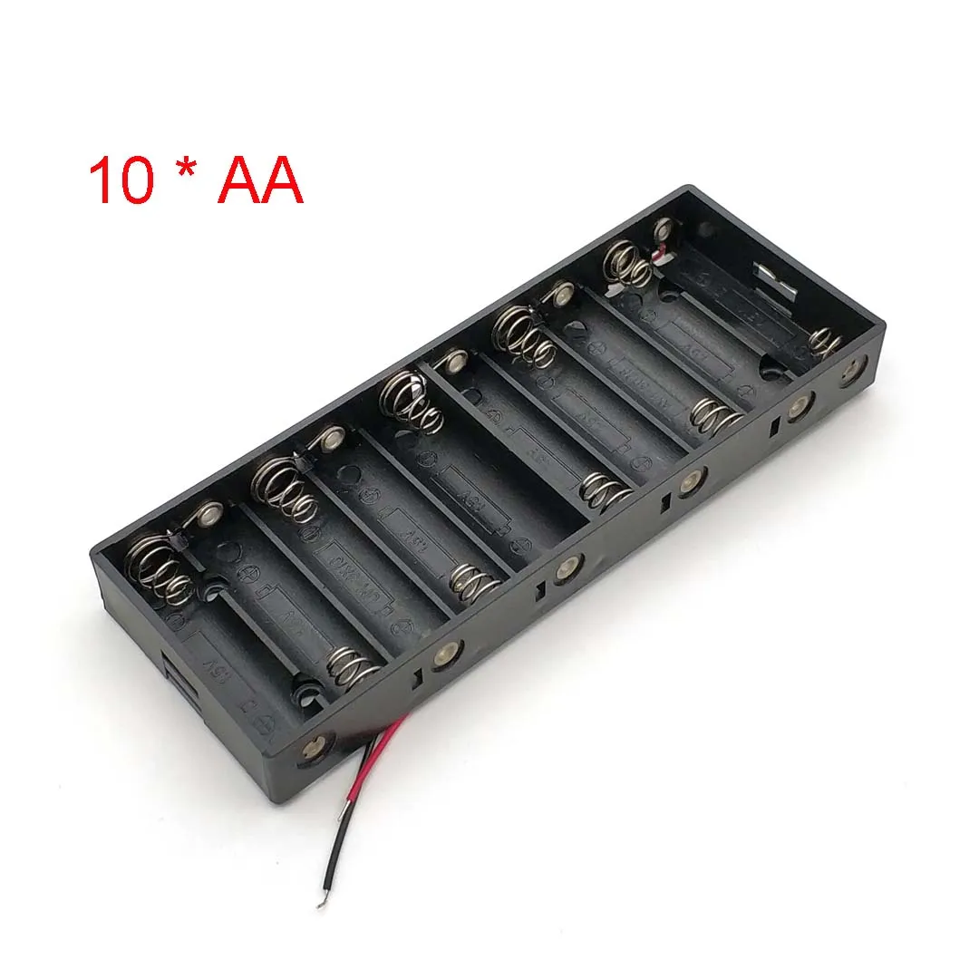 

AA Size Power Battery Storage Case Box Holder Leads With 10 Slots Container Bag DIY Standard Batteries Charging DC15V