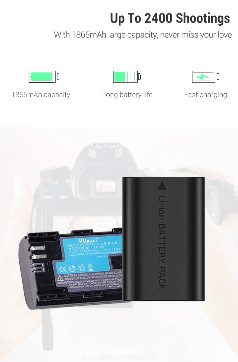 Горячая Распродажа 2x LP-E6 LP E6 LPE6 LP-E6N Аккумулятор для камеры Canon 5D Mark II III 7D 60D EOS 6D 70D 80D аксессуары для canon
