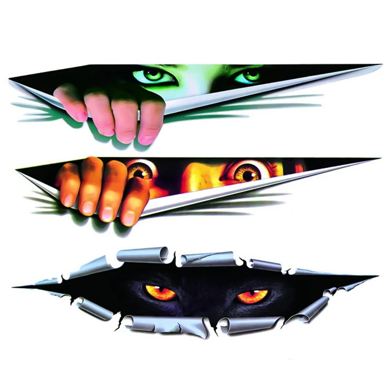 

WaterproofCar Auto 3D Creative Sticker Modified Decal Eyes Peeking Monster Waterproof Stickers Anti Scratch Decals KK13*10cm