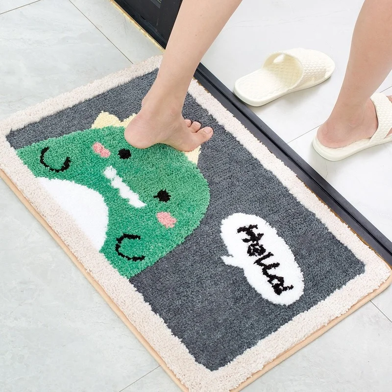 

Dinosaur Cartoon Entrance Door Mat Children Room Rug Non-slip Water Absorption Bathroom Kitchen Floor Mat Kawaii Rug Home Decor