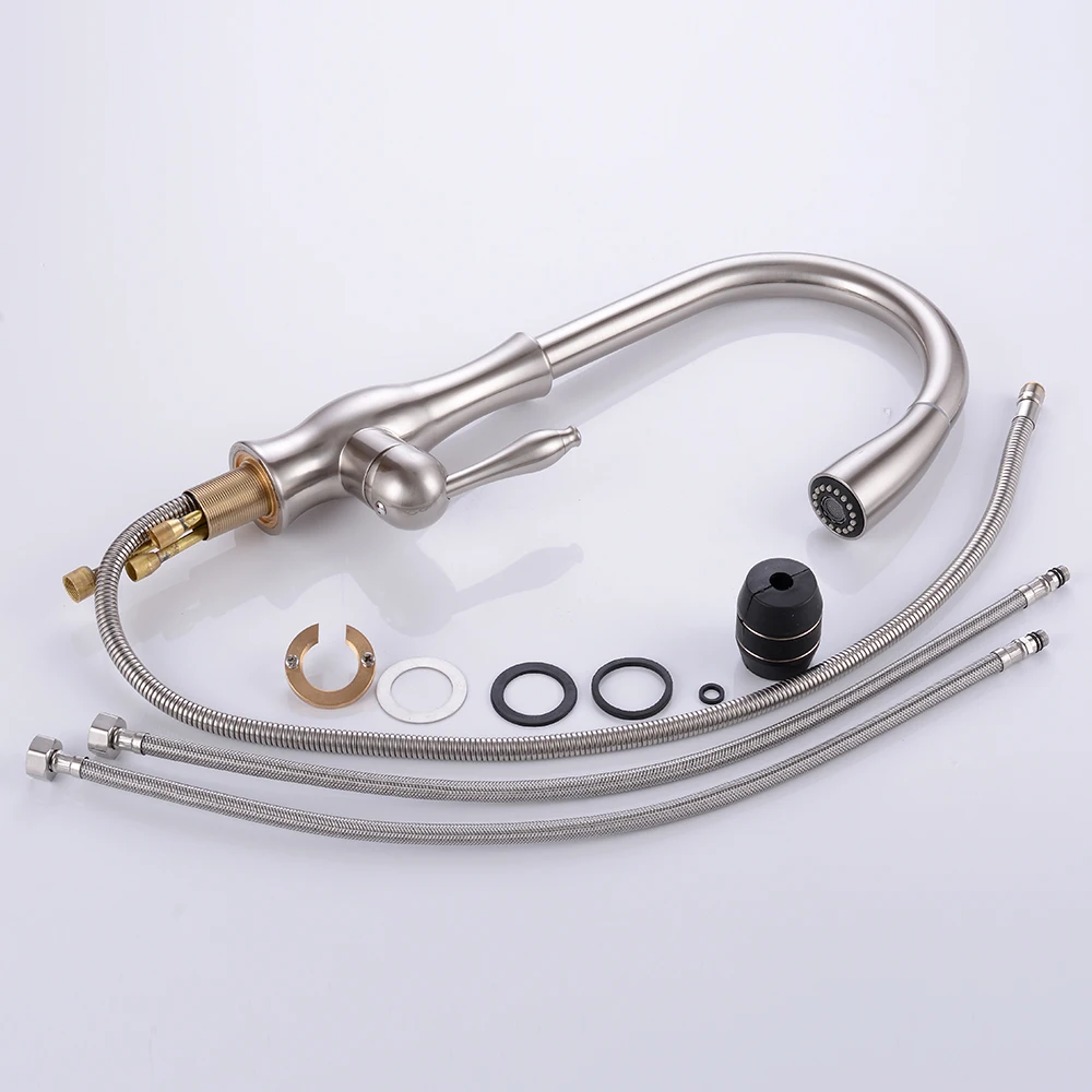 Выдвижной кухонный кран латунный распылитель хромированные кухонные краны