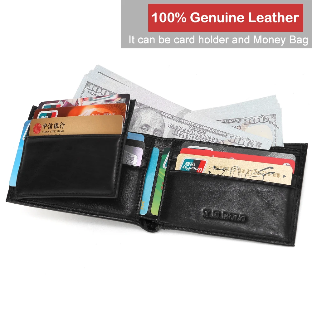 Кошелек XDBOLO мужской кожаный карманный короткий бумажник с кармашком для карт