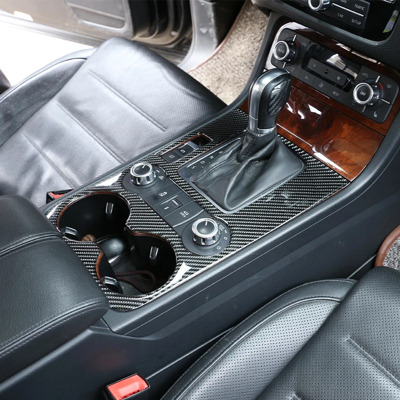 

For Volkswagen Touareg 2011-2018 Rea Carbon Fiber 3D Sticker Center Console Gear Box Frame Trim Cover Interior Accessories