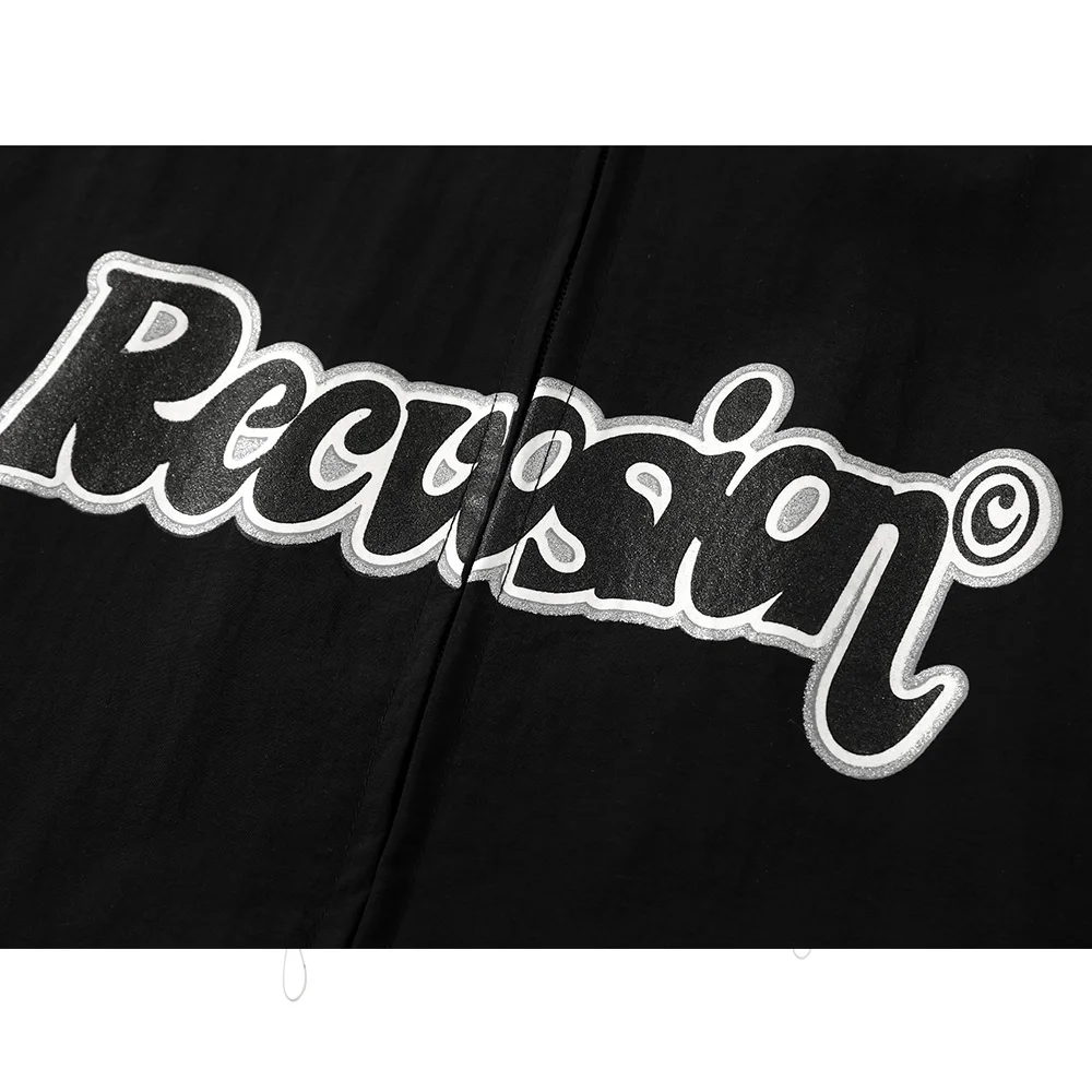 

Aolamegs Jackets Men Color Block Letter Print Track Jacket Men Spring Oversized Tracksuit Coats High Street Windproof Streetwear