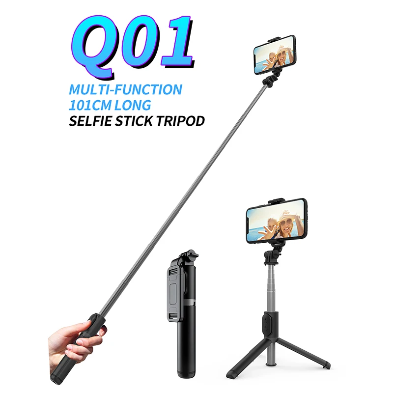 QZT Wireless Bluetooth Selfie Stick Remote Control Phone Smartphone Tripode Tripod Portable Fill Light | Электроника
