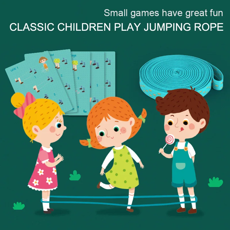 Скакалка эластичная стрейчевая детская игрушка игровая площадка для игр на