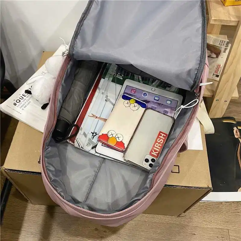 

2021 new fashion large-capacity casual travel bag light female backpack waterproof nylon and anti-theft bookbags