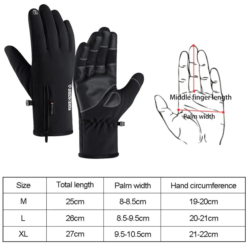 

Men Women Winter Gloves Waterproof Touchscreen Gloves Anti-slip Cycling Running Climbing Skiing Riding Thicken Warm Gloves XQ