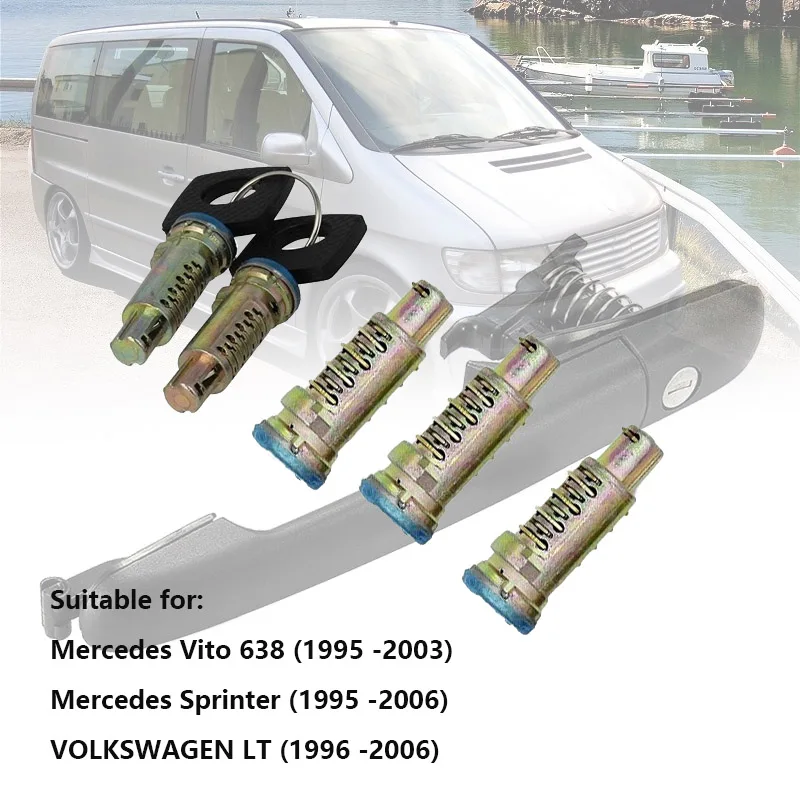 

Автомобильный Дверной замок, бочки с 5 замками, 2 ключа 6707600205 для MERCEDES BENZ VITO W638, Mercedes Sprinter, VOLKSWAGEN LT