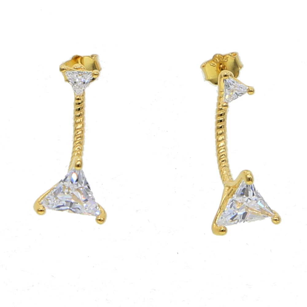 925 пробы серебро золото заполненные из циркония в форме треугольника Куба