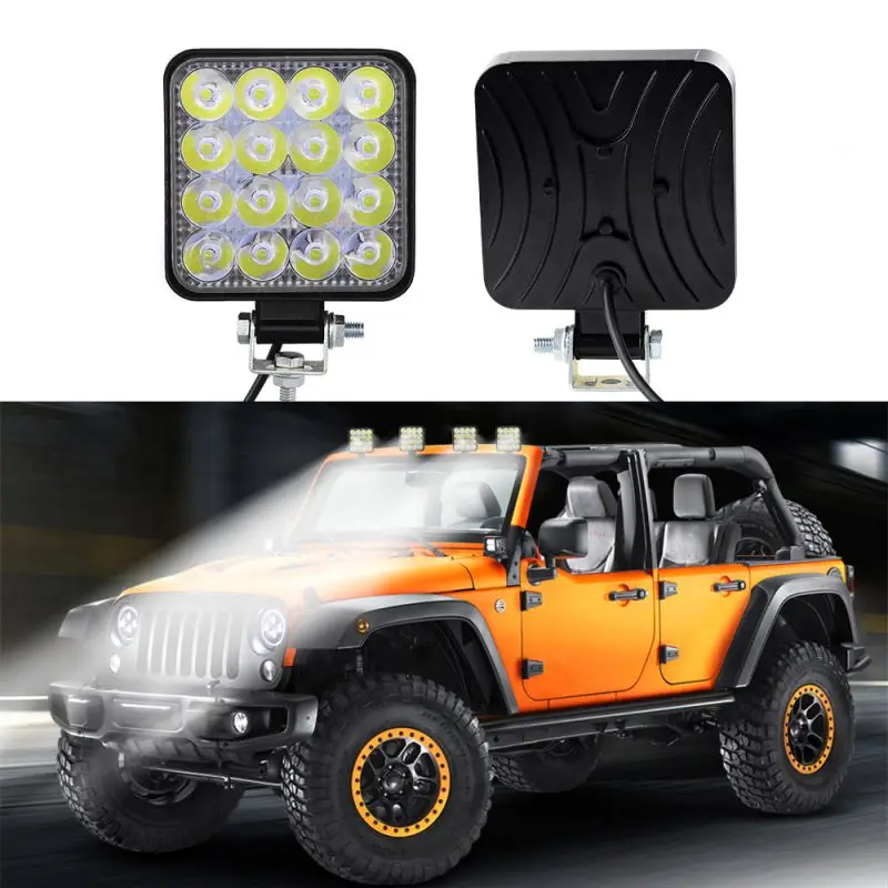 

Car Square 48/27W LED Work Light 12V 24V Off Road Flood Spot Lamp For Car Truck off-road work light SUV