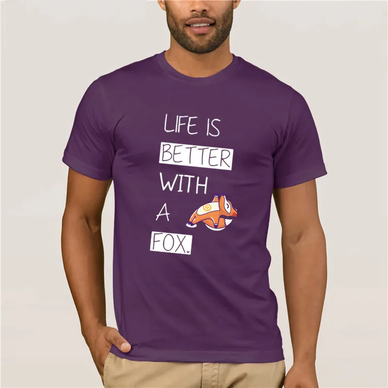 

Fashion T Shirt 100% Cotton Life Is Better With A Fox T shirt Men Printing Short Sleeve T Shirt trend