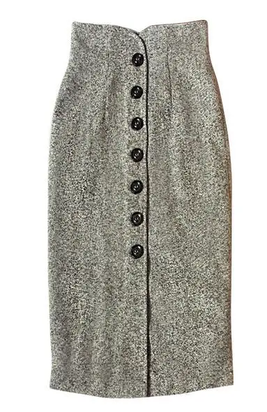 Осенние и зимние юбки с высокой талией Длинная тонкая юбка однотонная шерстяная