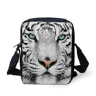 Рюкзак мужской с тигром и 3d-изображением животных, классная Белая школьная сумка на плечо, портфель кросс-боди для мальчиков, детский мессенджер
