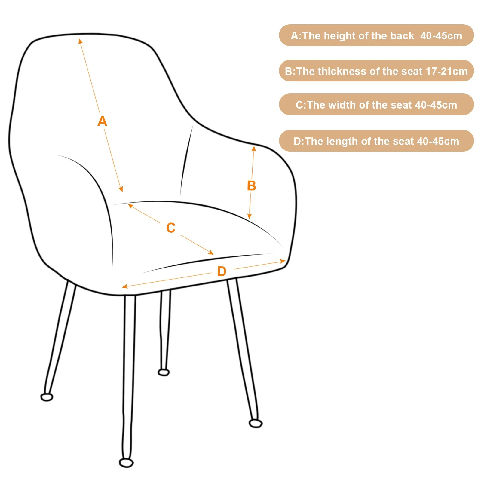 

Elastic Spandex Fabric Armchair Cover Sloping Arm King Back Chair Cover Wingback Sofa Slipcover Protector For Hotel Bar Banquet