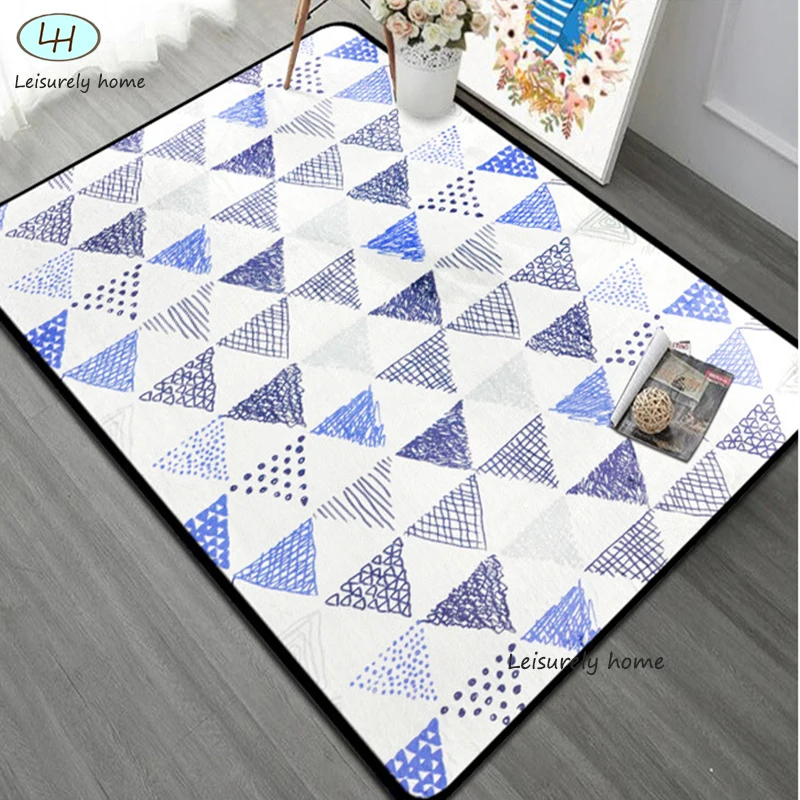 Triangle Style Coral Velvet Nordic Kid Play Baby Crawl Carpet Rug Living room Bedroom Study Table Decorate Warm | Дом и сад