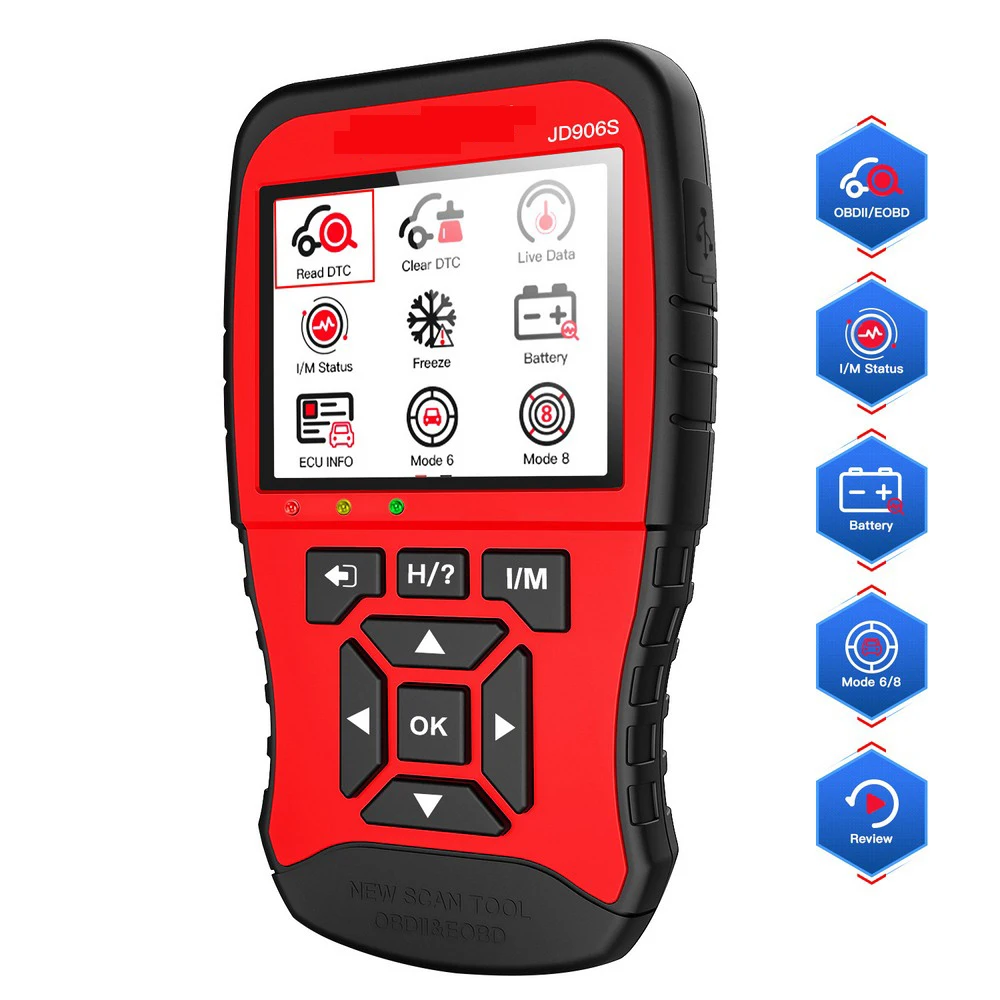 

Автомобильный детектор, инструмент обнаружения Gitzo JD906S, новая карта, OBD2, автомобильный детектор, автомобильный диагностический код, считыва...