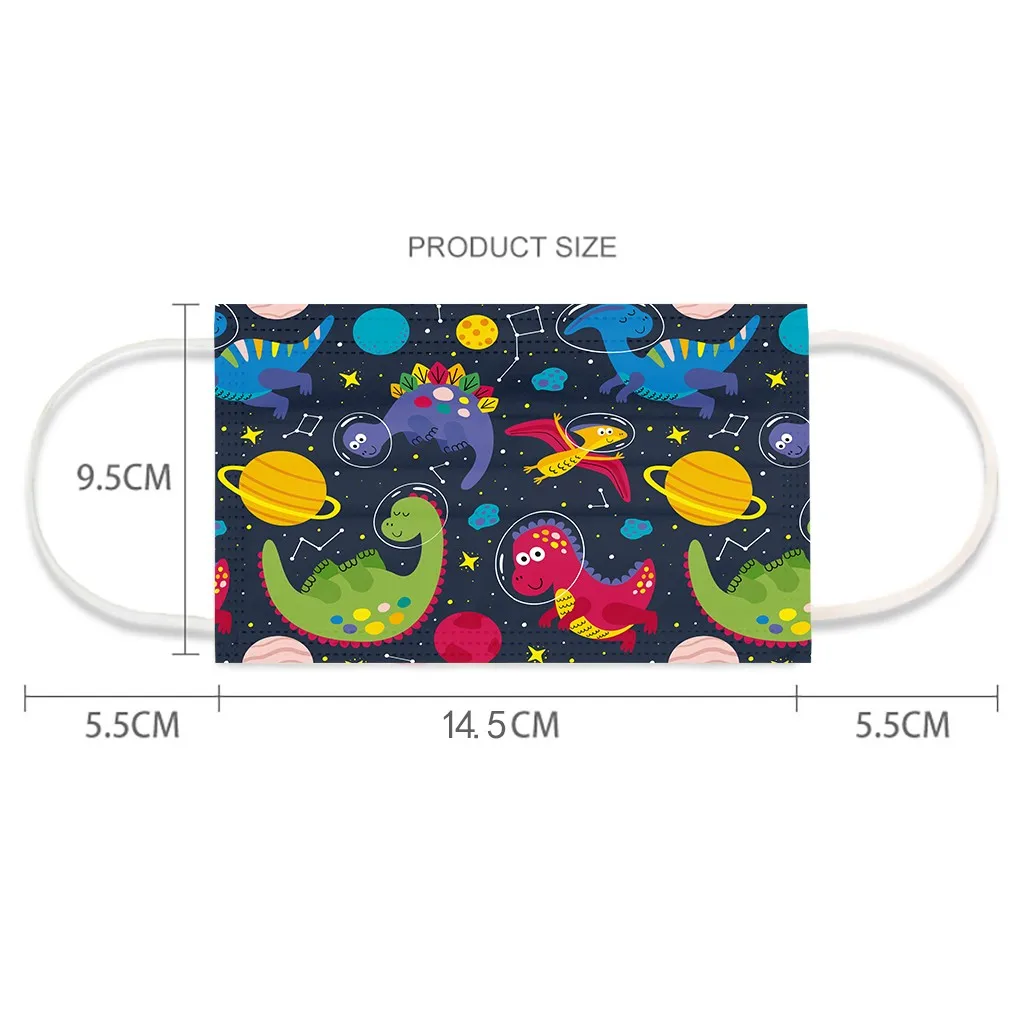 

50pcs Lovely Print Kids Disposable Mask 3 Layer Child Filter Hygiene Thicken Children's Face Mouth Mask Earloop Mascarilla