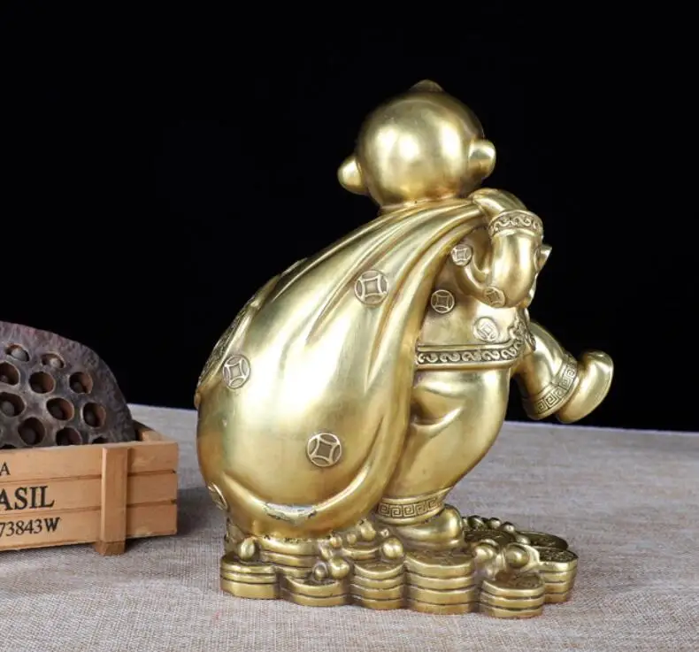 Латунь золотой обезьяна отправить благословение дома ремесел медный слиток
