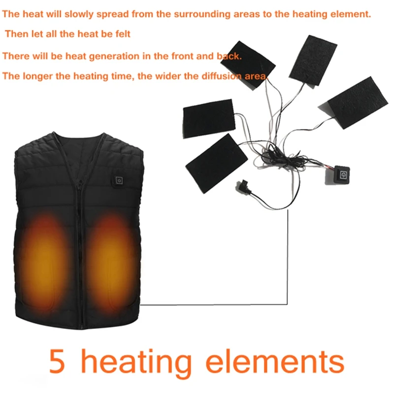 

Men winter Smart heating Cotton Vest USB Infrared Electric Heating Vest Women Outdoor Flexible Thermal Winter Warm Jacket