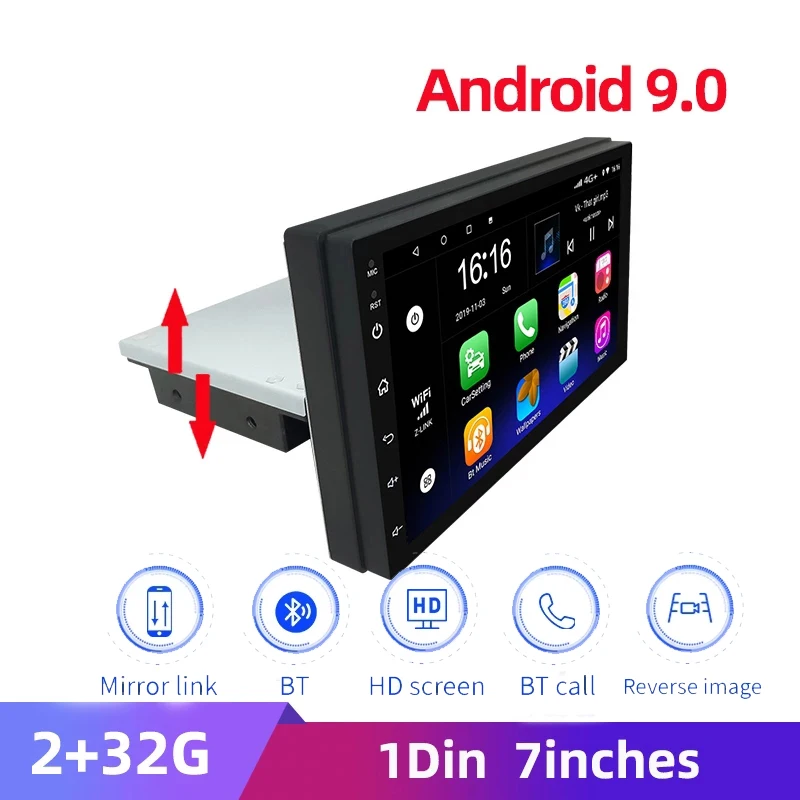 

7inch RAM2G + 32G 2din Android 9.0 Car multimedia video player universal car radio GPS DVDnavigation player With Rear Camer