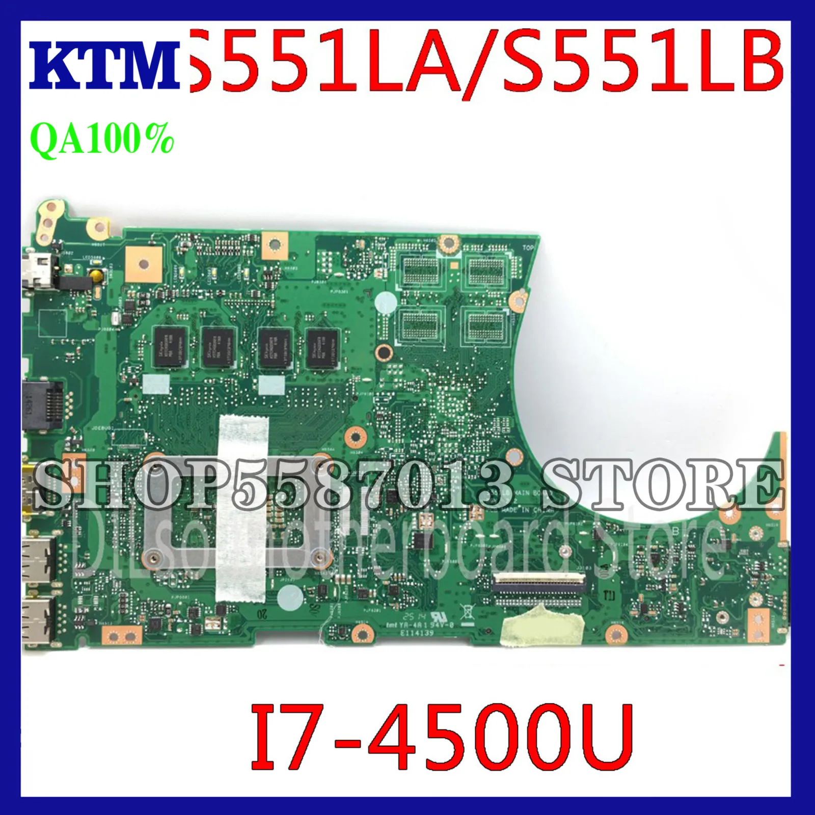 

S551LA MOTHERBOARD For ASUS S551LA S551LB S551LN S551L R553L S551 Mainboard 4GB RAM I7-4500U original mothebroard 100% test