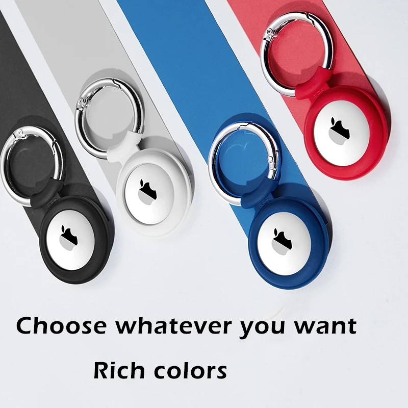 

TPST Soft Liquid Silicone Protective Case For Airtags Cover Hangable Keychain Locator Tracker Cover For airtags Case