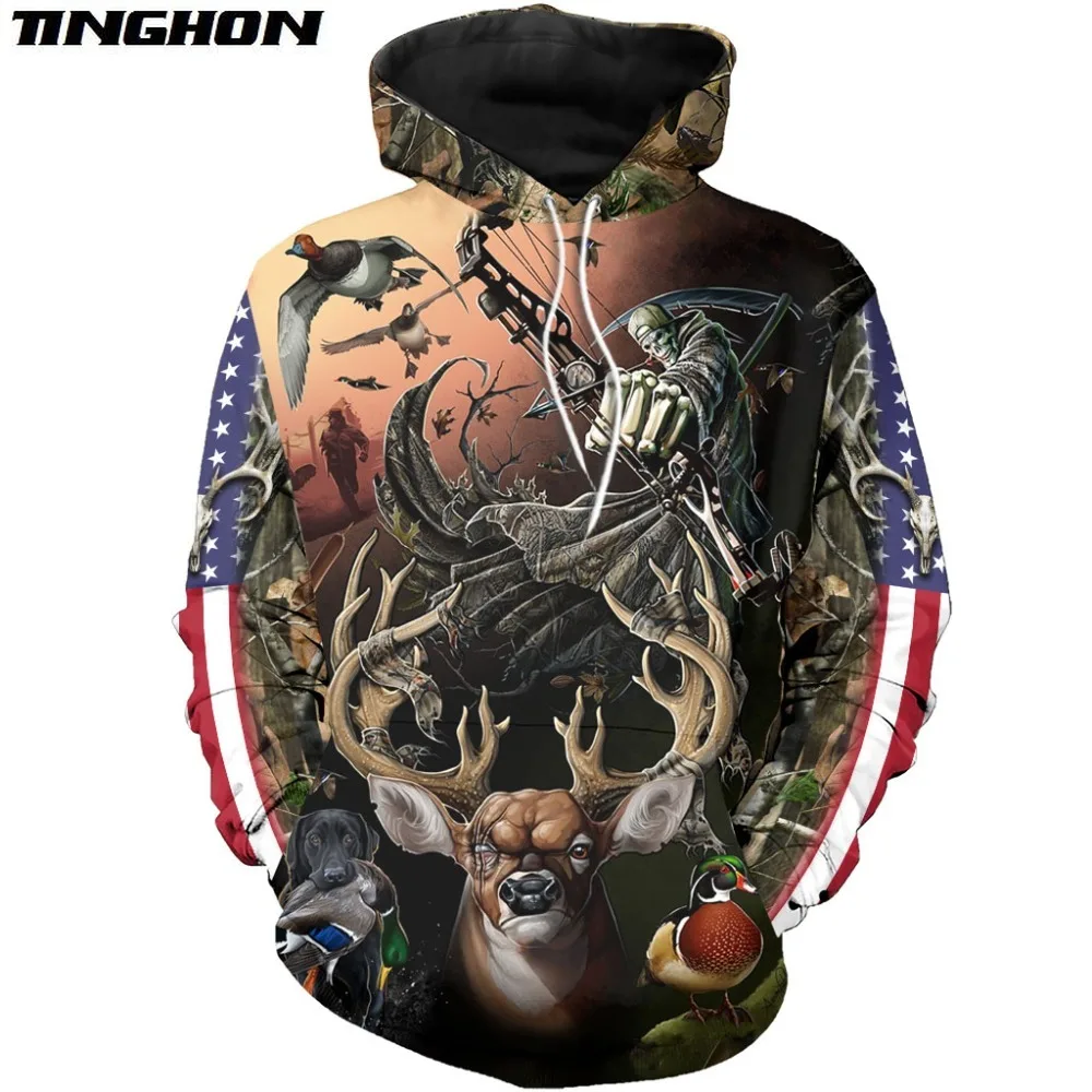 

Худи с капюшоном для мужчин и женщин, художественный свитшот с длинным рукавом, художественный 3D пуловер, амо, охота, животные, олень, Повседневный пуловер, 12