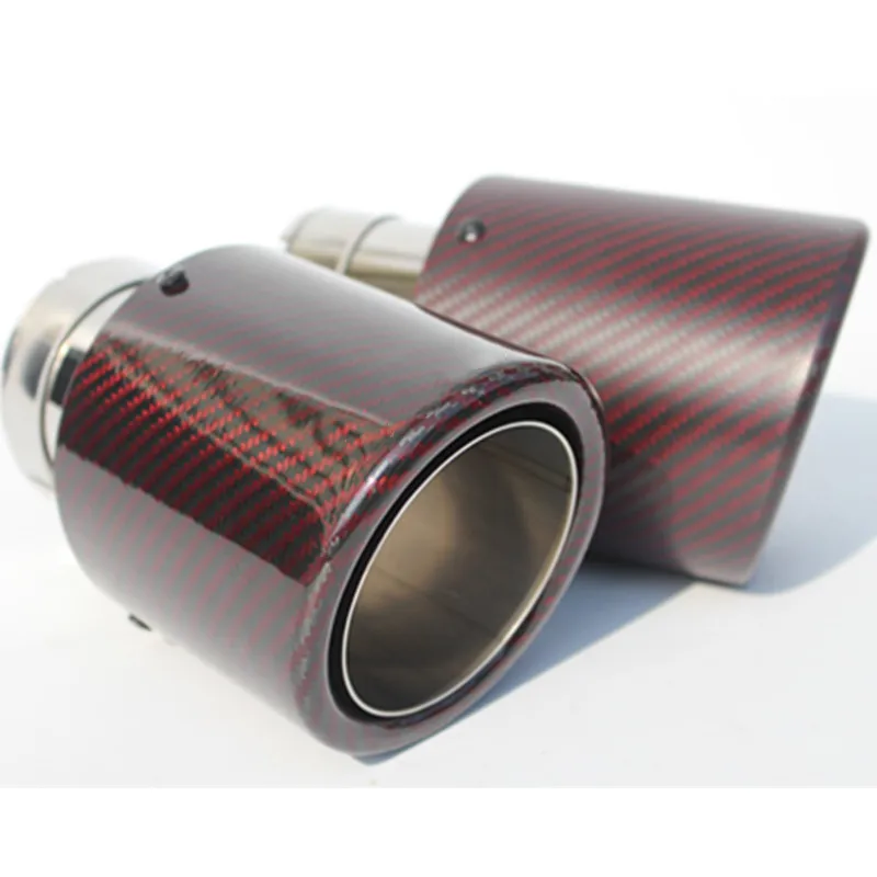 1 шт. универсальная выхлопная нержавеющая сталь + красная углеродистая