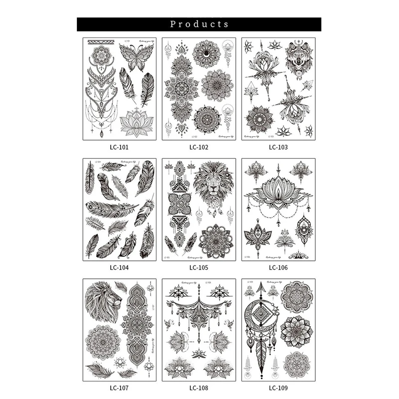 

Водостойкая Временная тату-наклейка для женщин, мандала, цветок, тату, роза, пион, боди-арт, переводная временная татуировка до ключиц