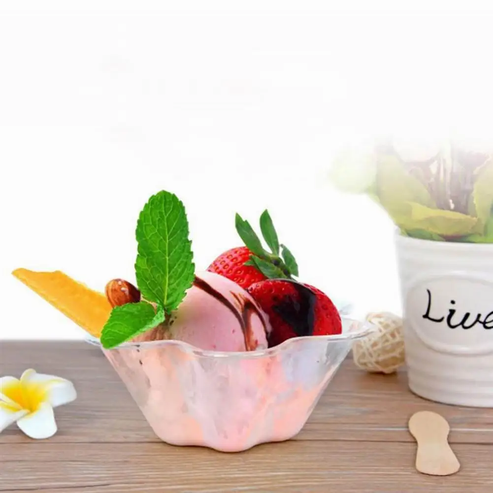 

100-Piece Disposable Ice Cream Bowls Clear Plastic 8.8 oz Ice Cream Containers Snacks Candy Cup