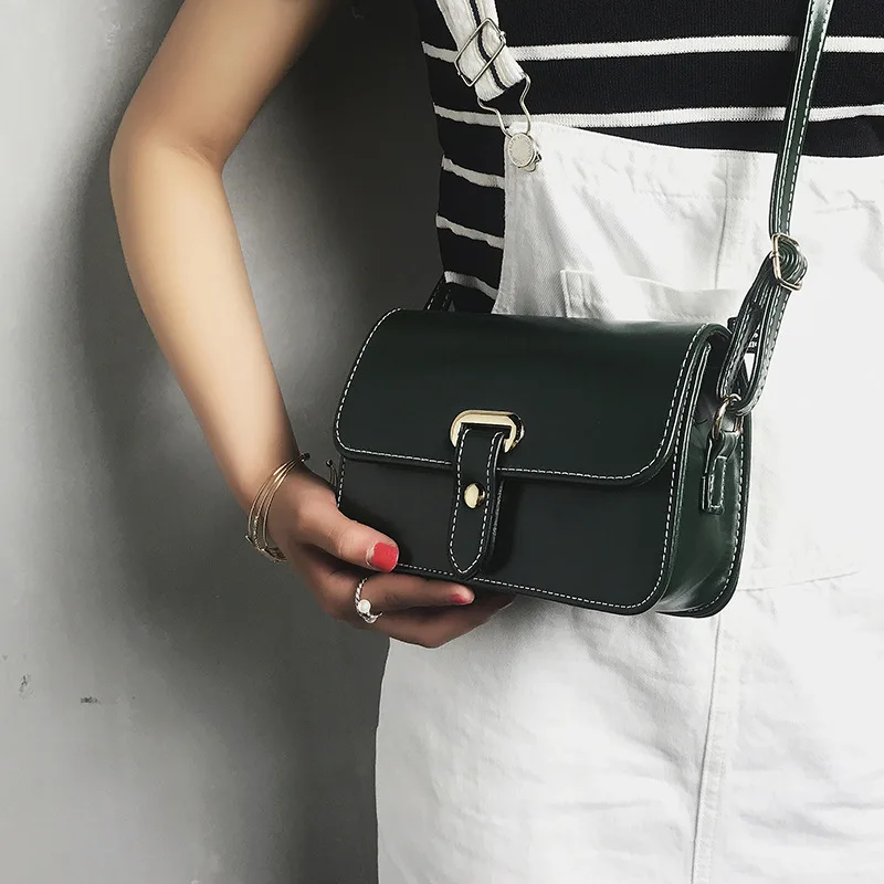 

2020 Winter New Women's Bag Pu Leather Retro Wild Belt Buckle Small Square Bag Ladies Shoulder Diagonal Small Bag