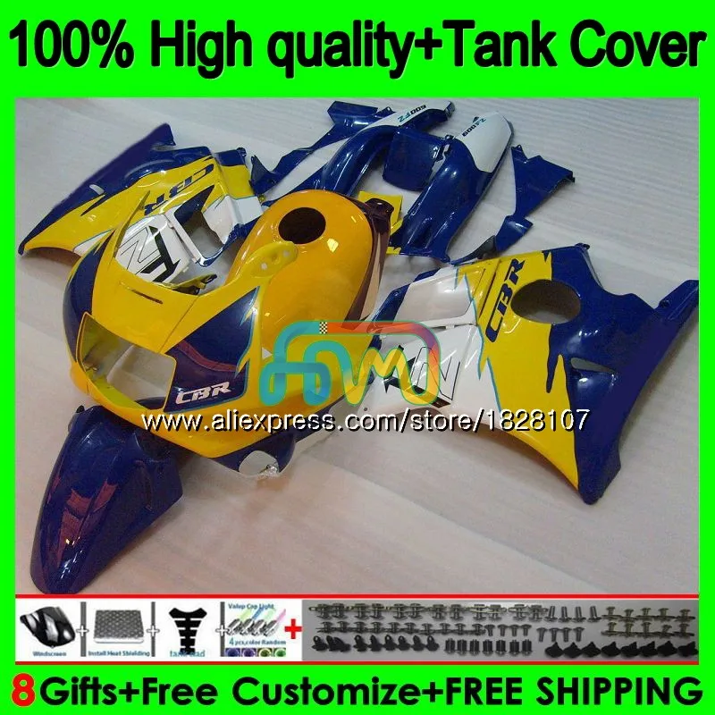 

+ Бак для HONDA CBR 600F2 CBR600FS CBR 600 FS F2 91 92 93 94 1BS.78 желтый синий CBR600 F2 CBR600F2 1991 1992 1993 1994 обтекатель