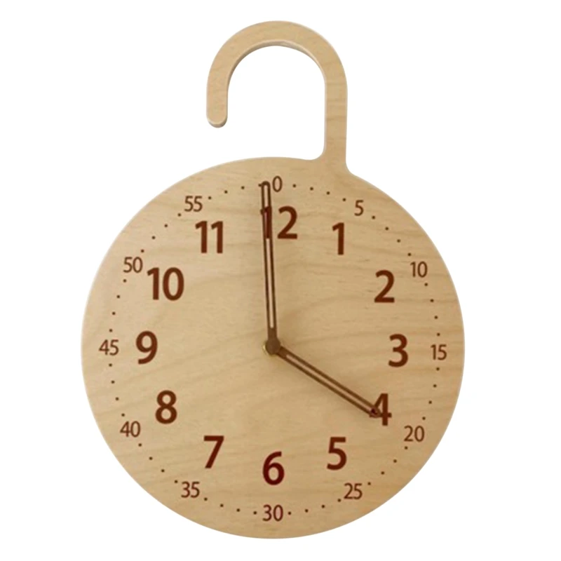 Детская комната деревянные круглые Настенные часы скандинавский крючок для