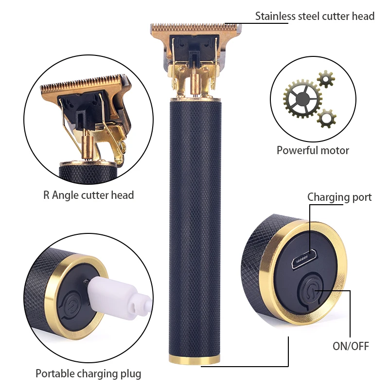 

USB Rechargeable Baldheaded Hair Clipper Electric hair trimmer Cordless Shaver Trimmer 0mm Men Barber Hair Cutting Machine