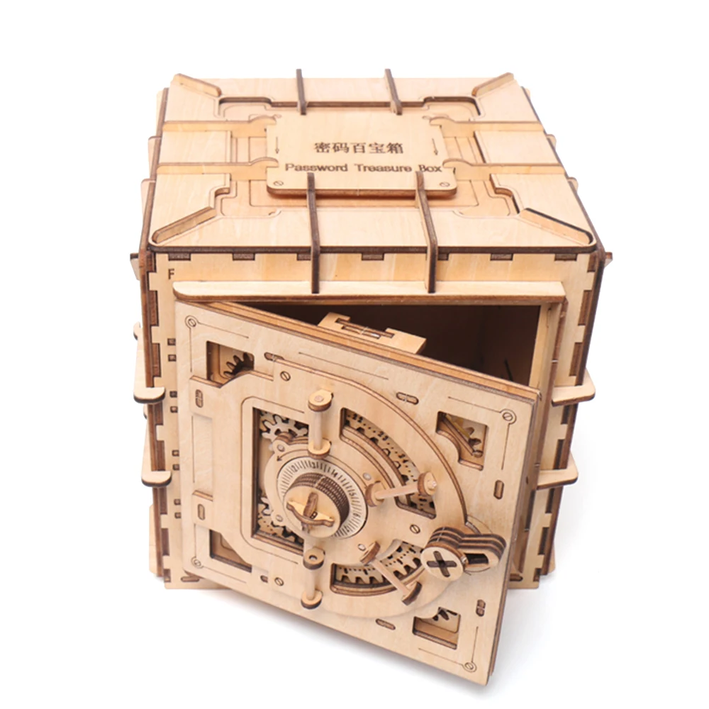 3D деревянная головоломка с сокровищами Натуральный Деревянный самосборный