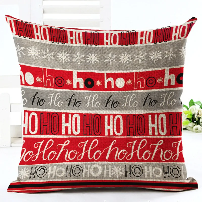 

45*45cm Embrace Pillow Case Christmas English Waist Support Cushion Cover Home Printing Cotton Pillowcase