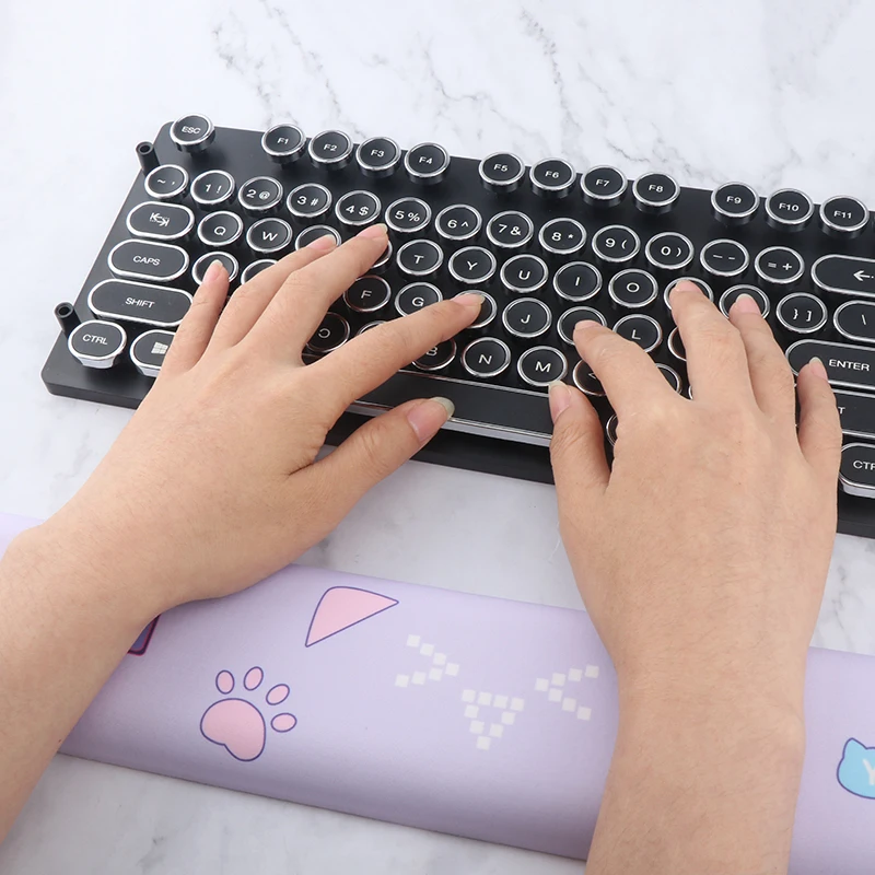 wrist rest pad keyboard tray relax hand wrist mouse pad kawaii computer pad pink cat ear pad mat for office gaming pc laptop free global shipping